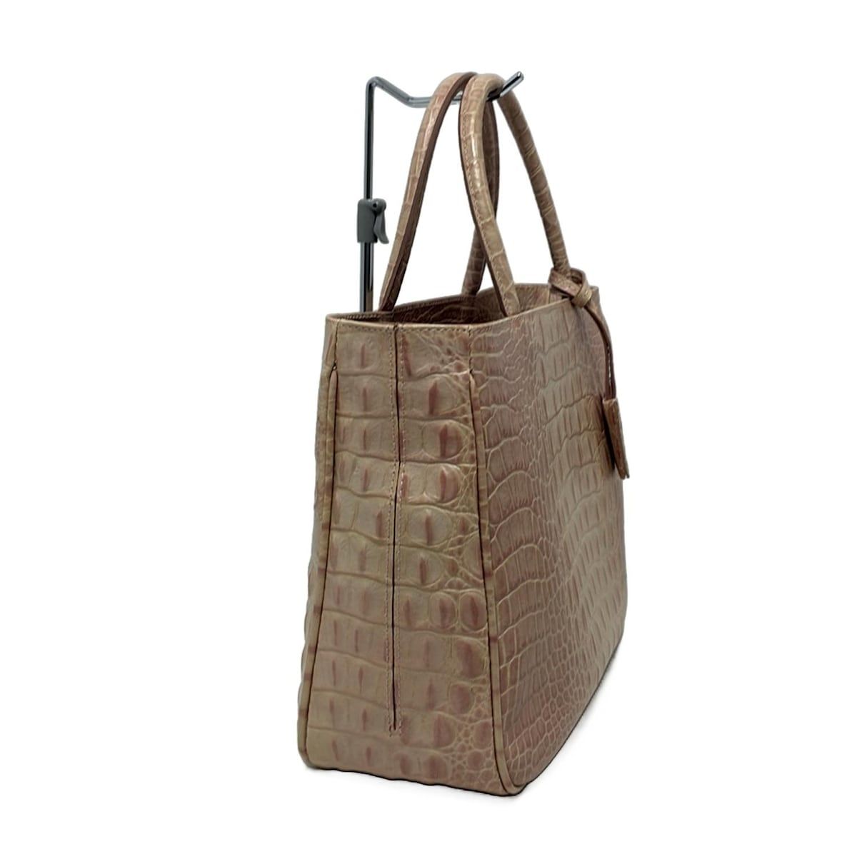 FURLA(フルラ) ハンドバッグ美品 - ピンクベージュ×ベージュ 型押し