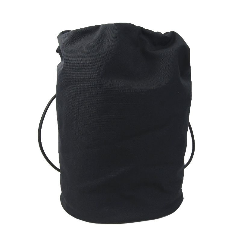 THE ROW ザロウ Sporty Backpack W1296 W256 スポーティーバックパック リュック ナイロン レザー 巾着型 ブラック 黒 61004074