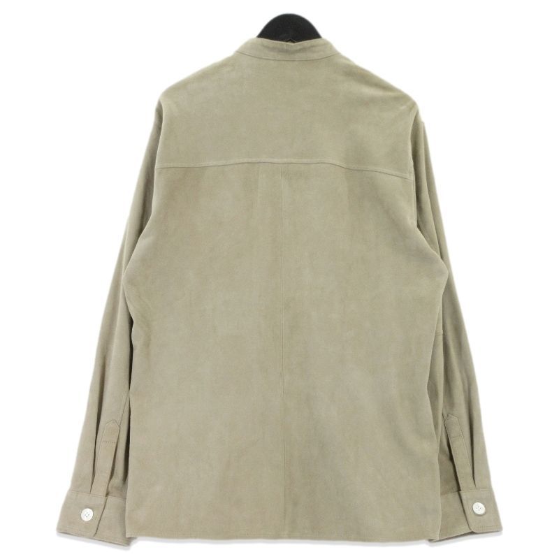 EMMETI × Brilla per il gusto エンメティ シャツジャケット 別注 バンド スエード 山羊革 イタリア製 カーキ 50 70017244