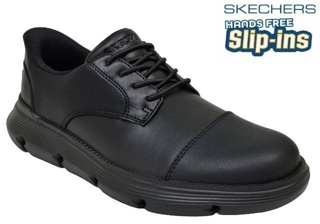 スケッチャーズ 205310 SKECHERS Slip-ins GARZA JARVIS ハンズフリー スリップインズ メンズスリッポン ビジネスシューズ ドレスシューズ 立ったまま履ける靴 手を使わずに履ける靴 靴 BBK ブラック 黒