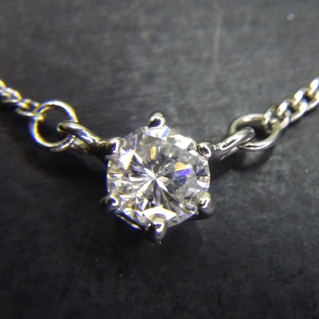 プラチナ pt 850 ジュエリーマキ 天然ダイヤモンド0.33 ct シンプル デザイン ペンダントトップ ネックレス 約41 cm 総重量約2.66 g 宝石 貴金属 メンズ レディース 男女兼用 ジュエリーショッププライス Shops