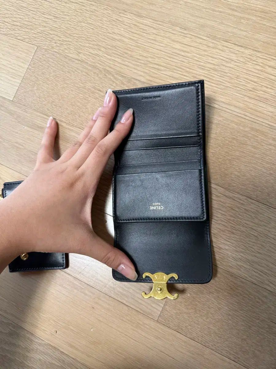  セリーヌ トリオンフ 二つ折り財布 ブラック フルセット 長財布 小物