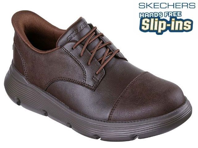 スケッチャーズ 205310 SKECHERS Slip ins GARZA JARVIS ハンズフリー スリップインズ メンズスリッポン ビジネスシューズ ドレスシューズ 立ったまま履ける靴 手を使わずに履ける靴 靴 CHOC チョコレート 茶色