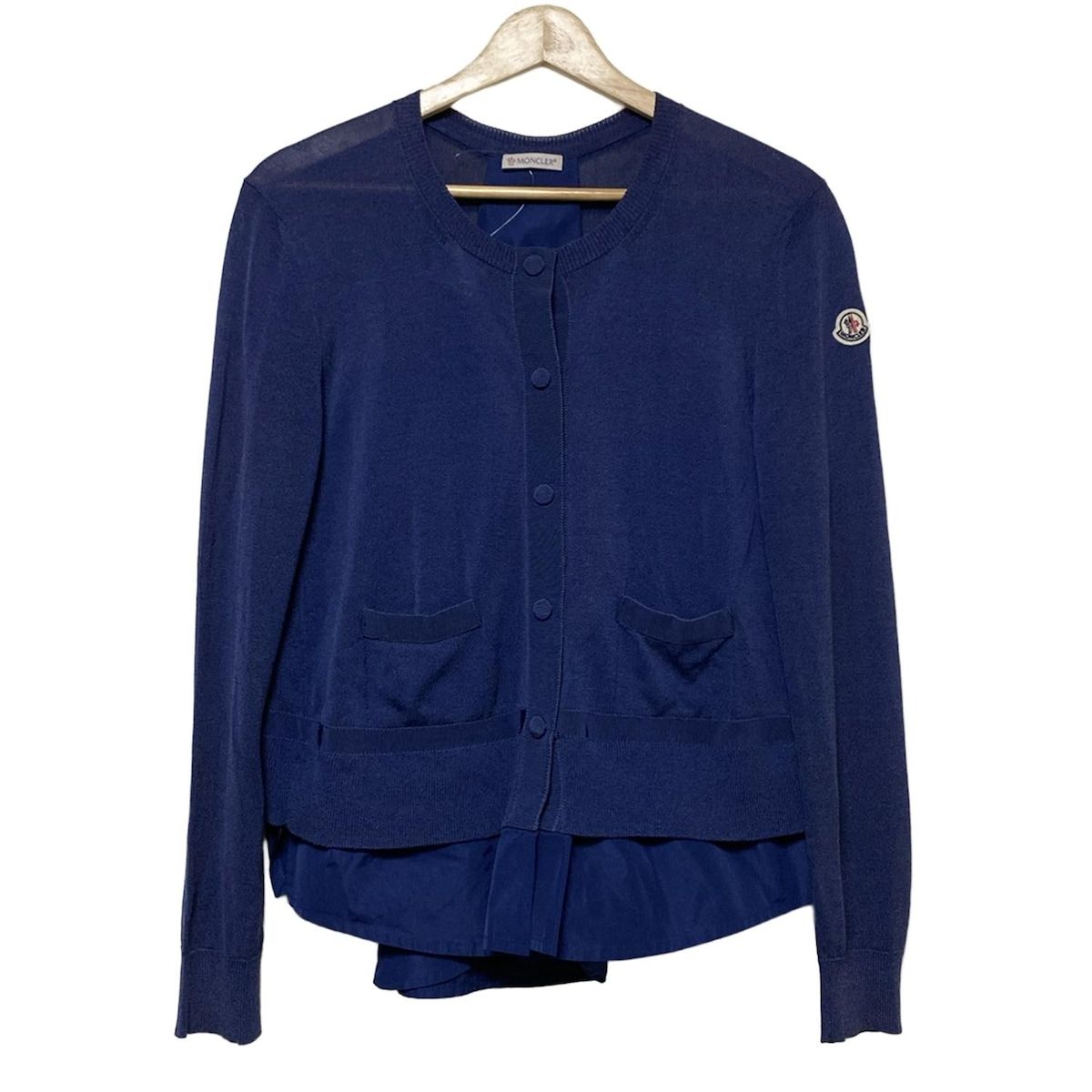 大人気】モンクレール レディース ネイビー ダウンカーディガン XS