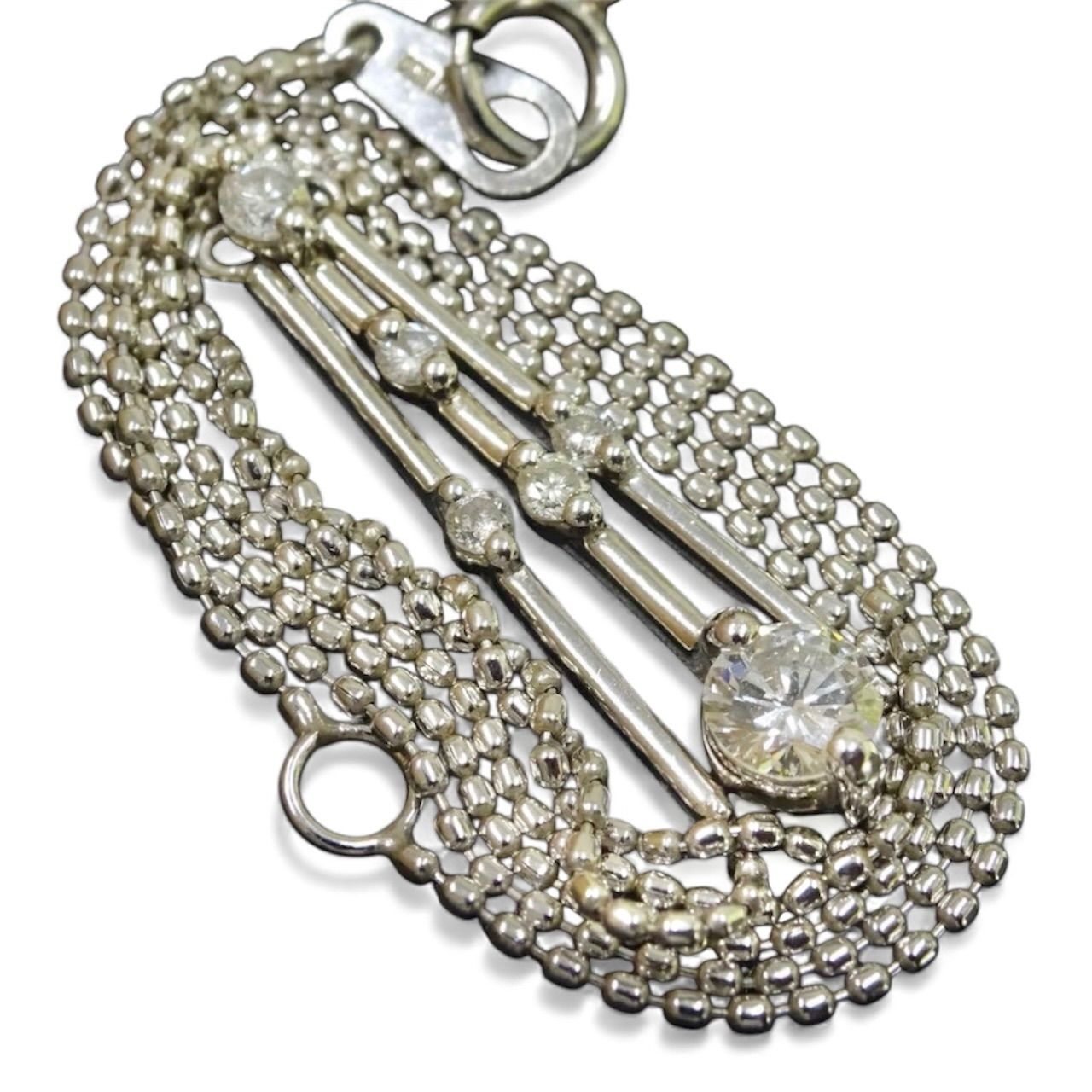 プラチナ pt900 pt850 天然ダイヤモンド0.27ct デザイン ペンダントトップ ネックレス 約40cm 総重量約2.88g ジュエリー 宝石 貴金属 メンズ レディース 男女兼用 ジュエリーショッププライス Shops