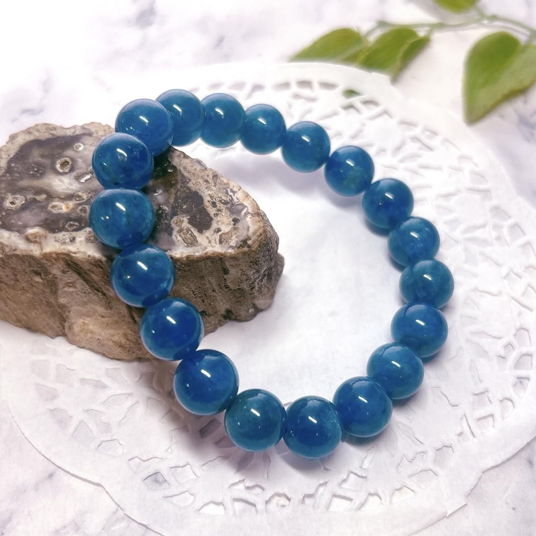  E16384 アパタイト 10㎜ ブレスレット リフレッシュ Apatite bracelet 天然石 パワーストーン 卓上置物 置物 インテリア小物