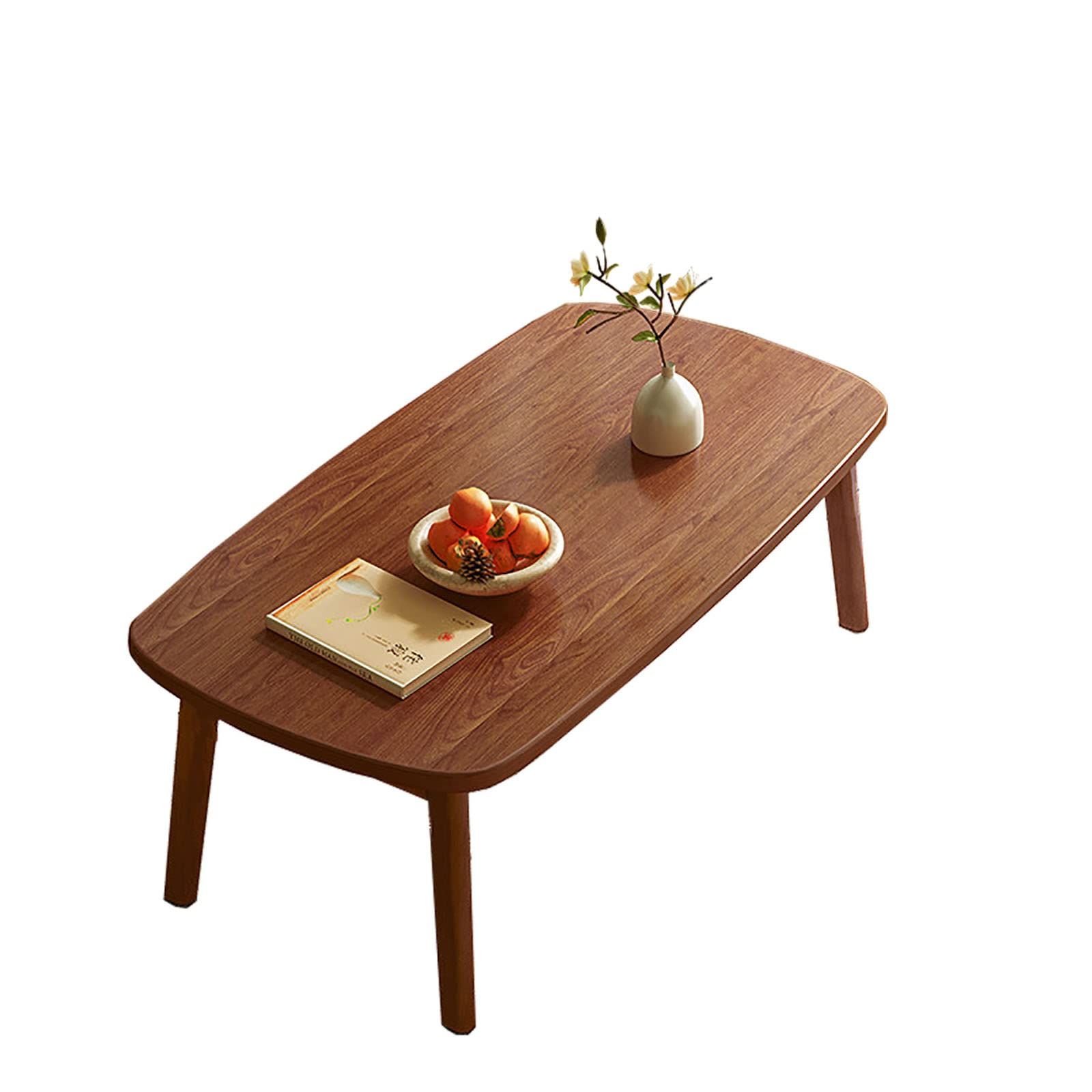 QD-WST ローテーブル センターテーブル 折り畳みテーブル 折れ脚センターテーブル 折りたたみ おしゃれ 収納便利 天然木フレーム 丸角 ブラウン 100ｘ55ｘ44 CM