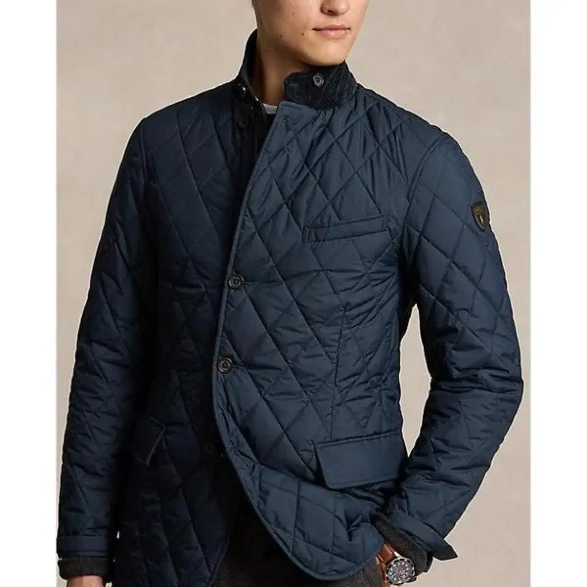 ポロラルフローレン ネイビー キルティング ジャケットL