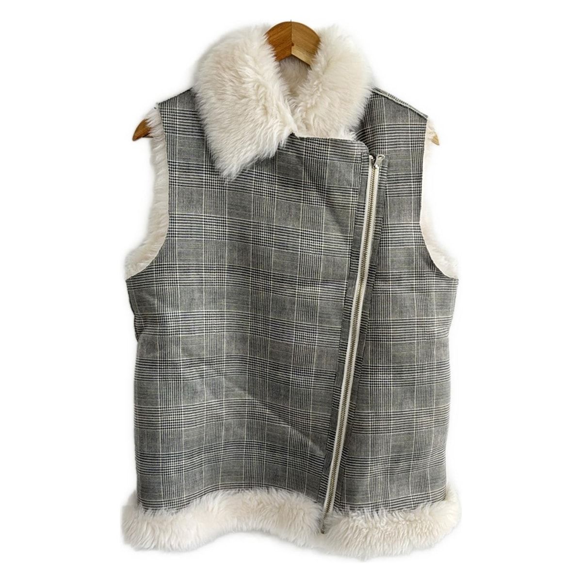 Grace Class グレースクラス ベスト サイズ36 S レディース - グレー 千鳥格子柄