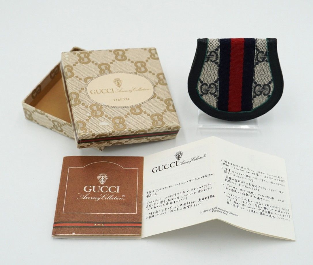 美品　GUCCI オールドグッチ　GGスプリーム シェリー　ケース GUCCI オールドグッチ GGスプリーム シェリーライン 二つ折りコイン