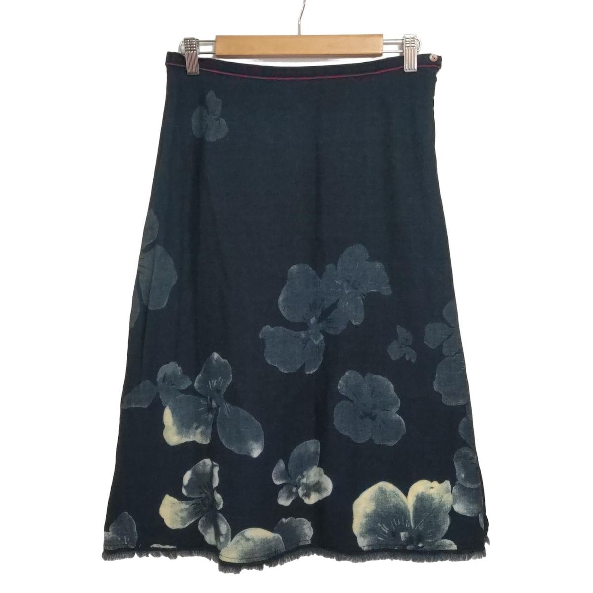 Pallas Palace パラスパレス ロングスカート サイズ3 L レディース - ダークネイビー×ネイビー×アイボリー 花柄