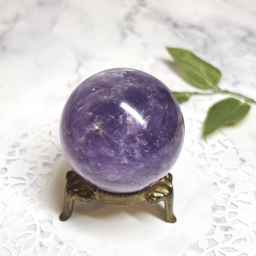 E 16565 アメシスト 約41㎜ 球 スフィア ブラジル amethyst 天然石 パワーストーン