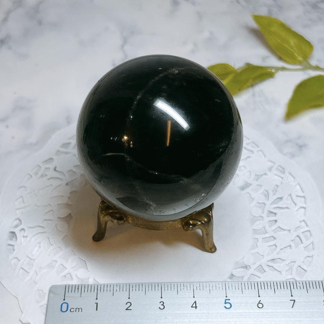  E16571 モリオン球 50㎜ 黒水晶 Morion 天然石 パワーストーン モリオン 球 丸玉 丸 玉 置物 インテリア小物