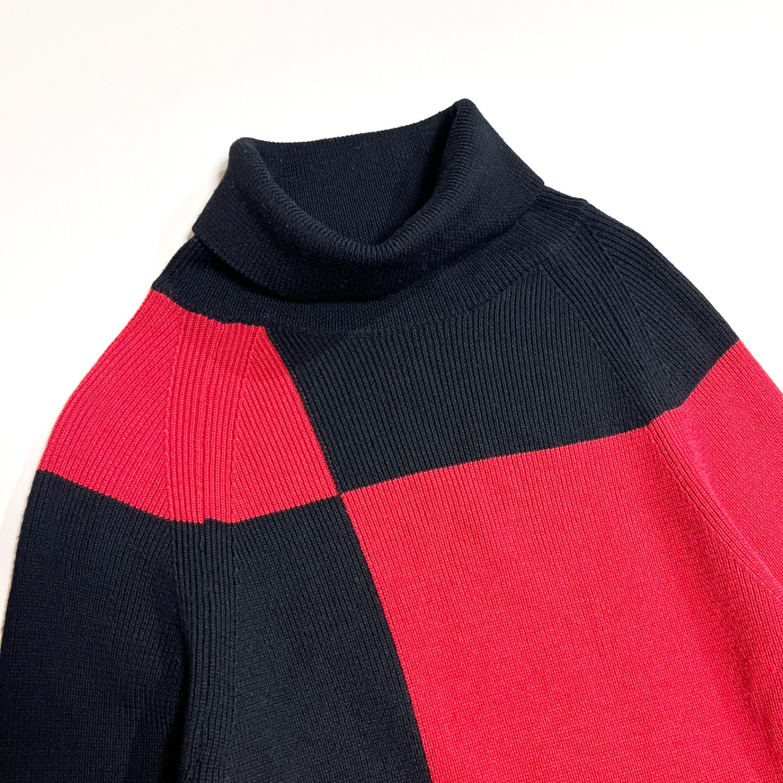 ck19 LIMI feu バイ タートルネック ニット セーター 配色 ニット 長袖 ウール 毛 made in japan リミヤマモト ヨウジヤマモト Yohji Yamamoto