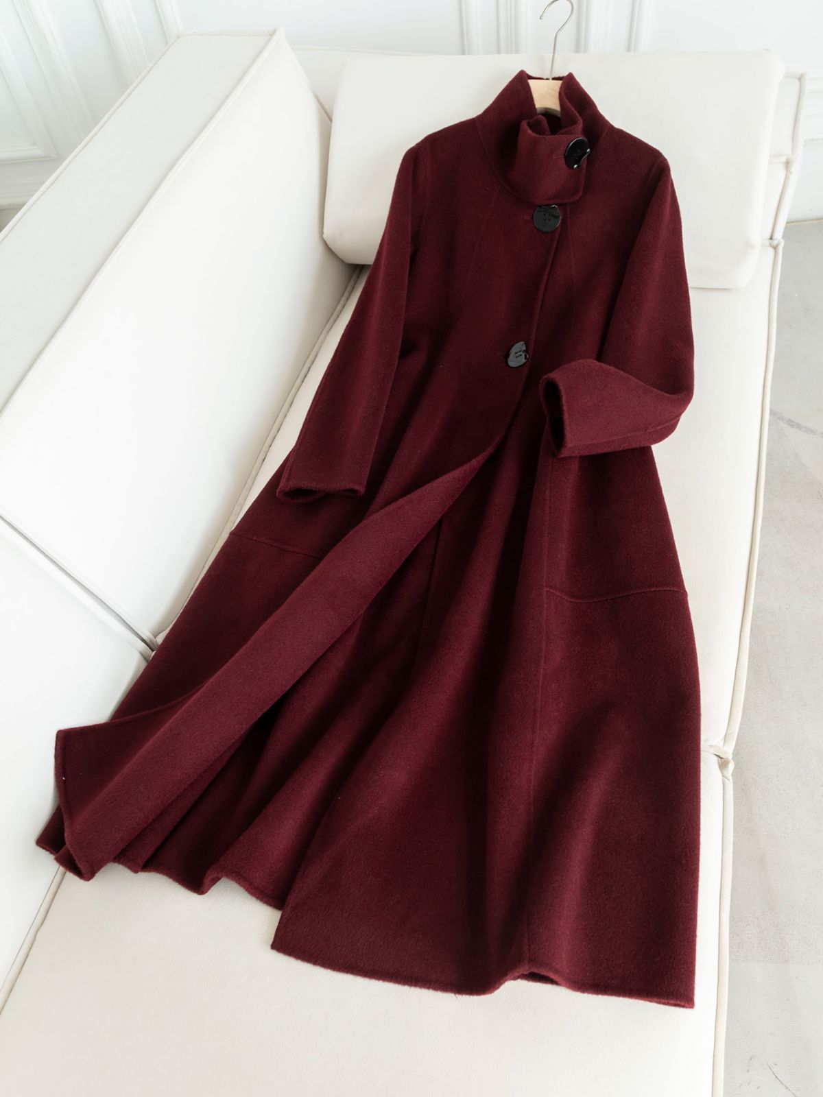お洒落冬レディースウールカシミヤコートロングコート暖かコート