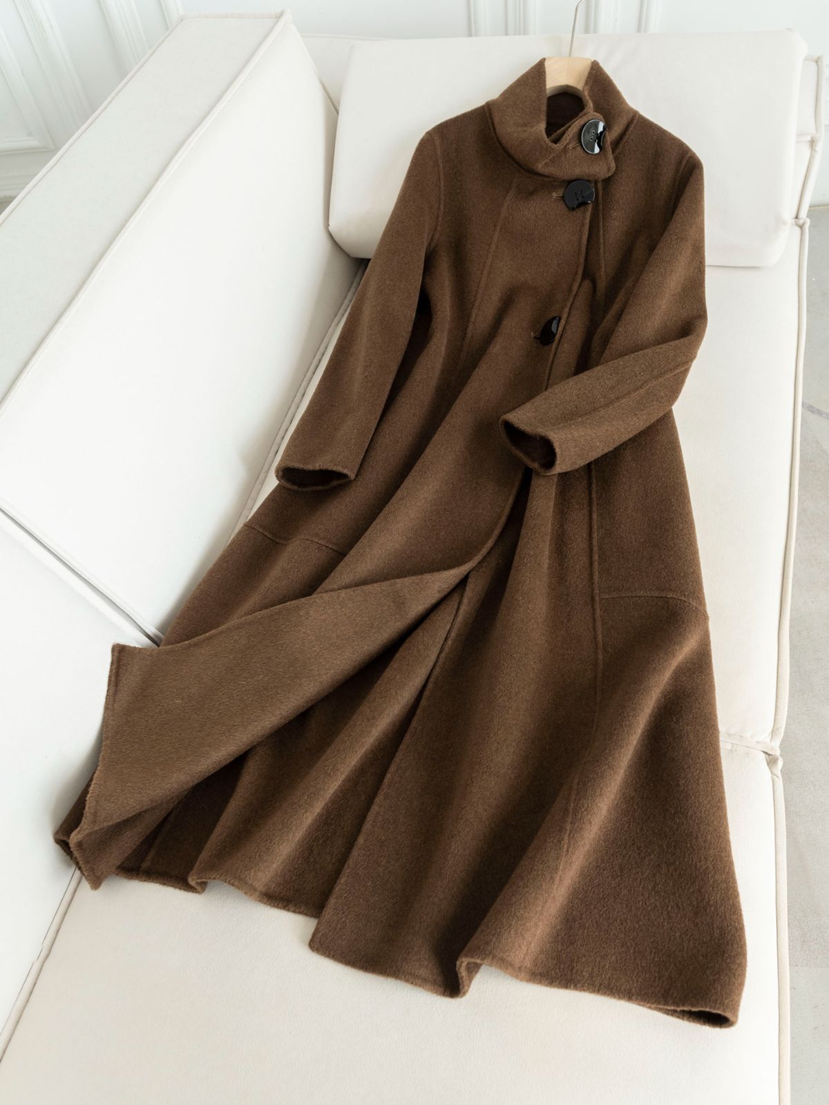 お洒落冬レディースウールカシミヤコートロングコート暖かコート