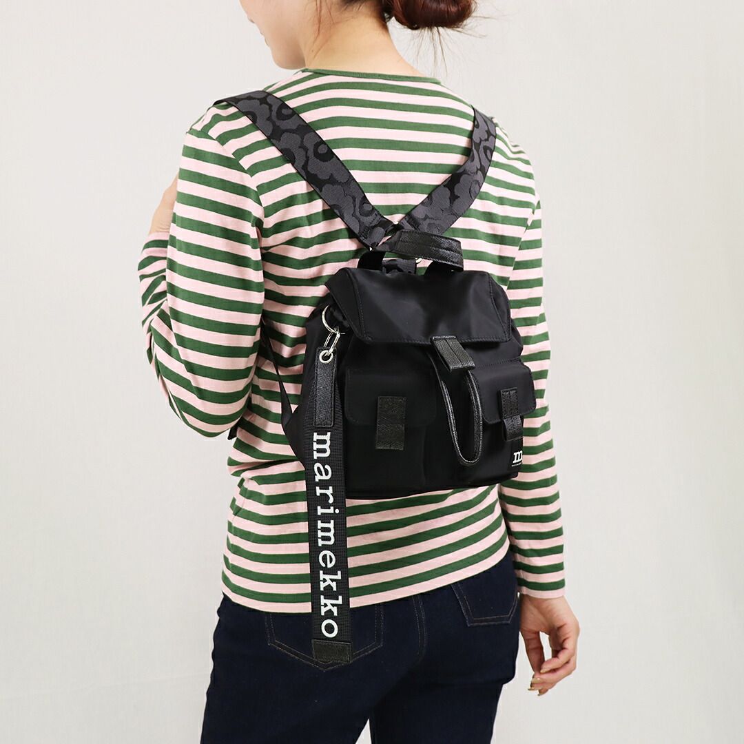 マリメッコ MARIMEKKO バッグ リュックサック SOLID EVERYTHING BACKPACK S 91199 ブラック 009 BLACK