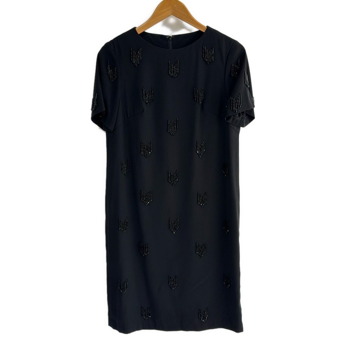Diagram GRACE CONTINENTAL ダイアグラム ワンピース サイズ36 S レディース - 黒 半袖 ロング ビーズ