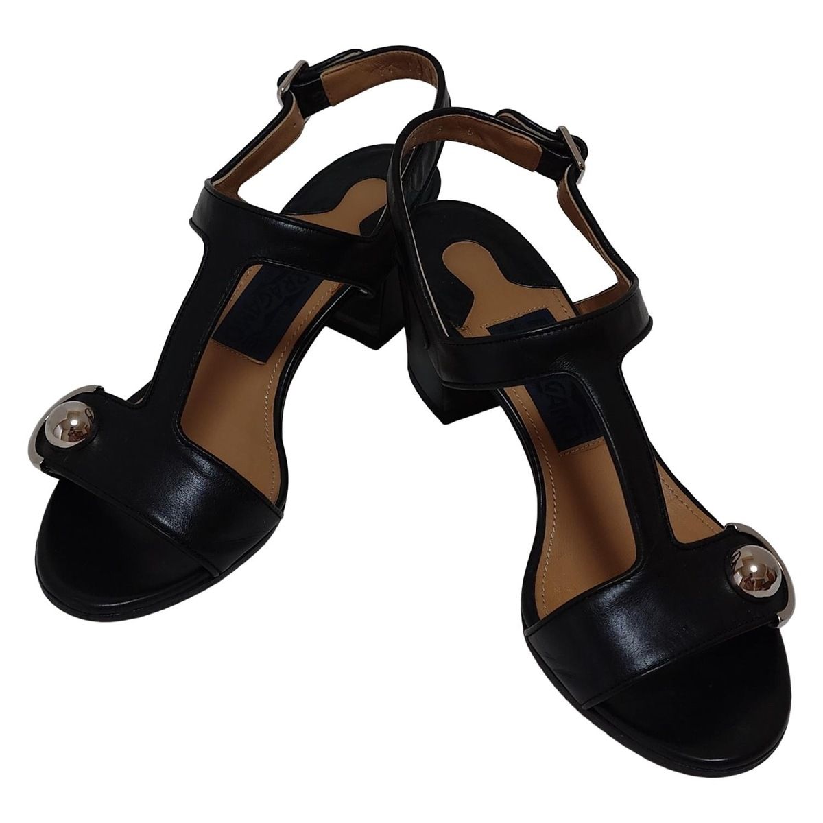 SalvatoreFerragamo サルバトーレフェラガモ サンダル 5 D レディース - 黒 アウトソール張替済 レザー