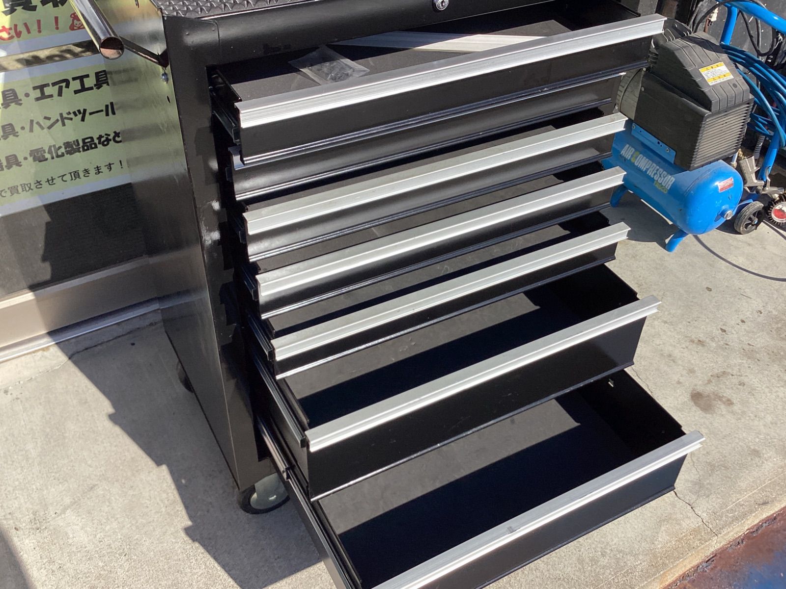 引き取り限定】 Seednew 7段引出しローラーキャビネット 黒 S-R907-BL