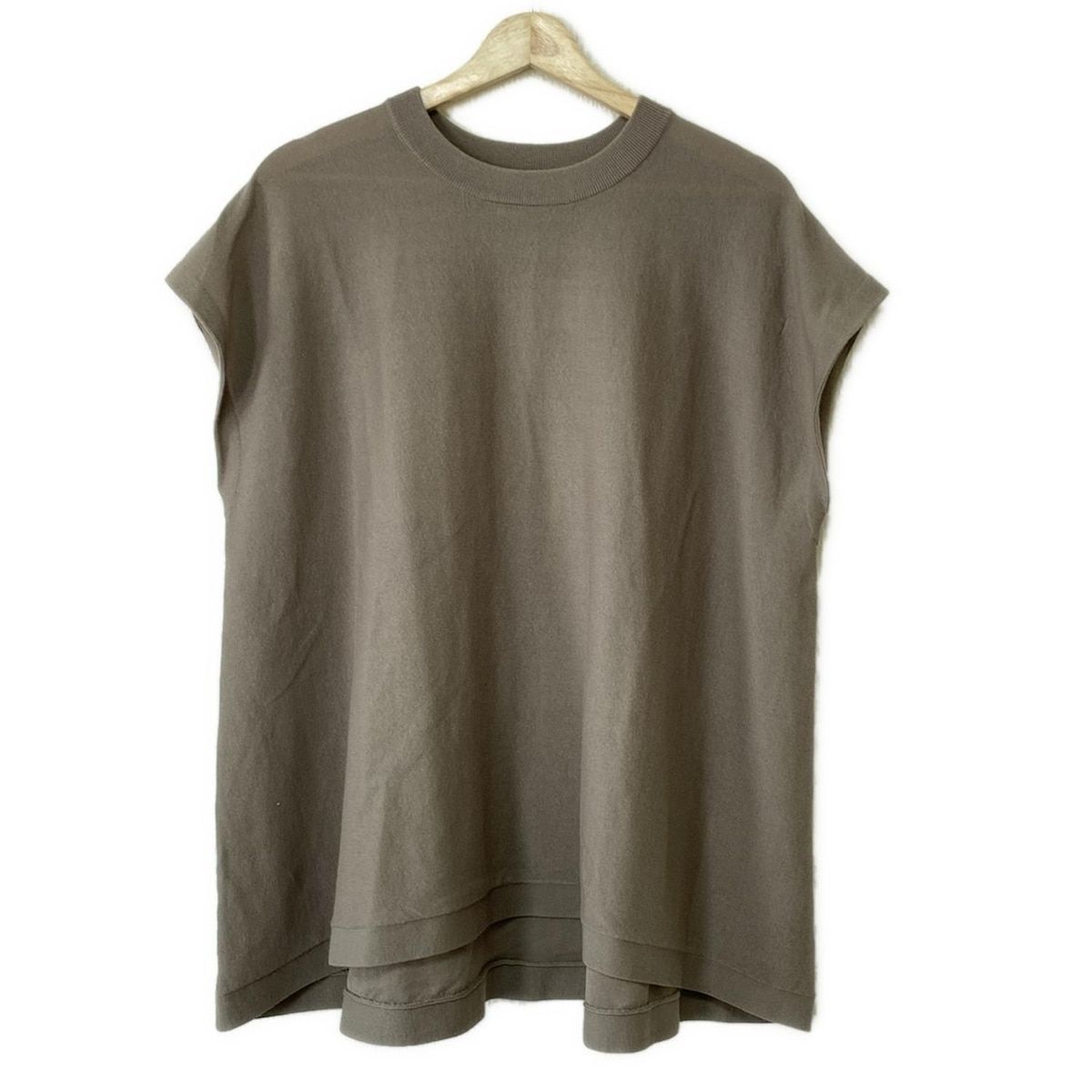Curensology カレンソロジー チュニック サイズF レディース - グレーベージュ クルーネック 半袖