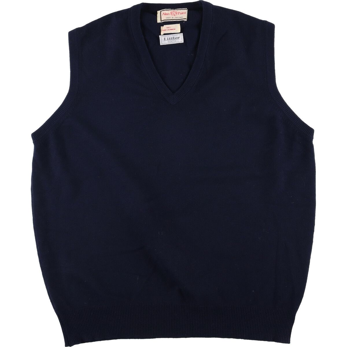 古着 アランペイン Alan Paine Vネック カシミアニットベスト 英国製 メンズM相当 ヴィンテージ eaa595404
