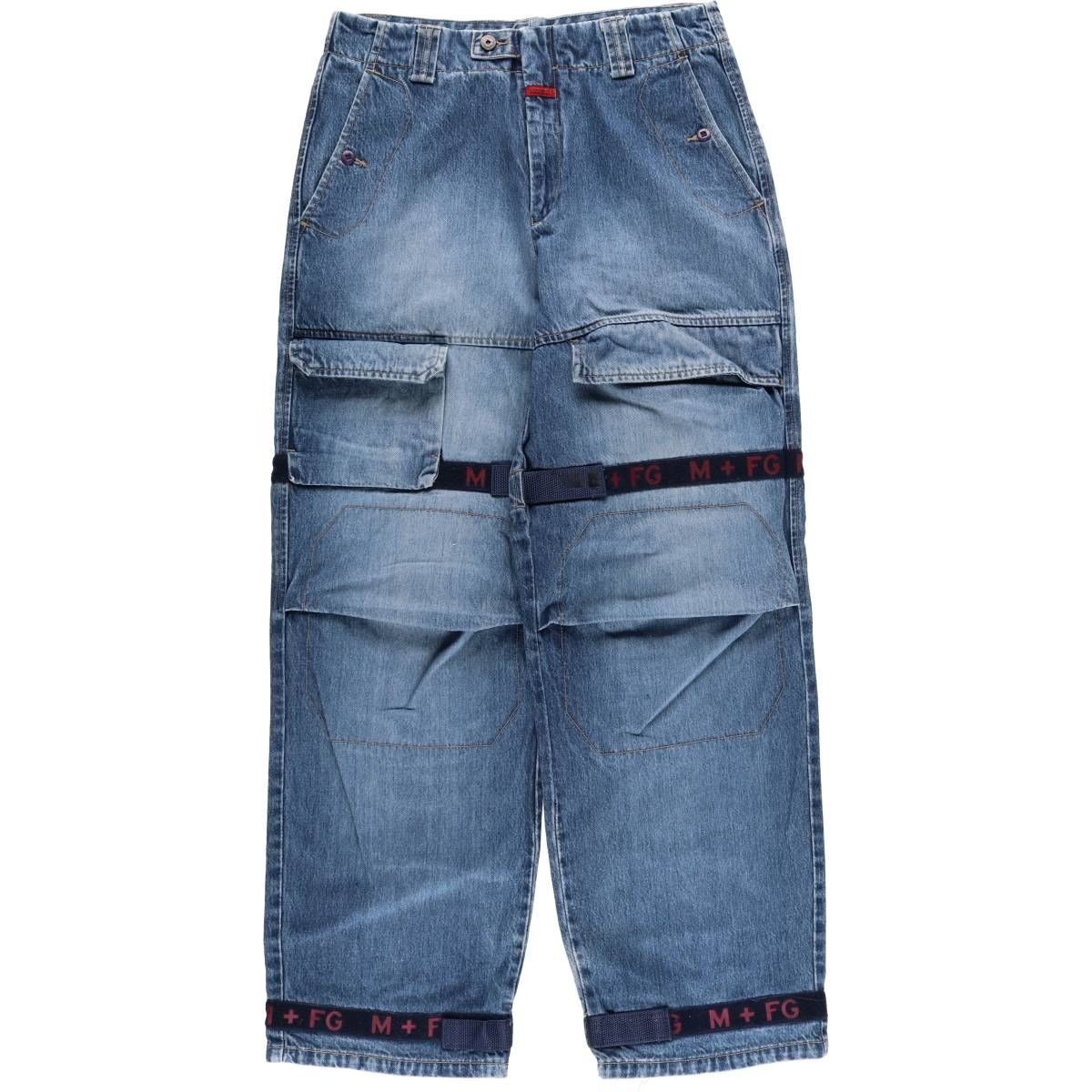 古着 マリテフランソワジルボー MARITHE FRANCOIS GIRBAUD テープ付き ストレートデニムパンツ メンズw34相当 evb031733