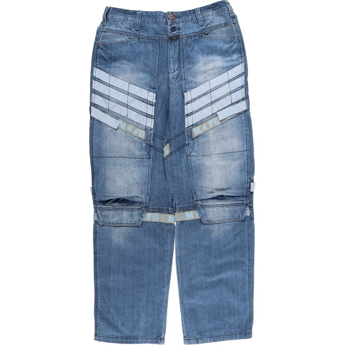 古着 マリテフランソワジルボー MARITHE FRANCOIS GIRBAUD テープ付き ストレートデニムパンツ メンズw35相当 evb031734