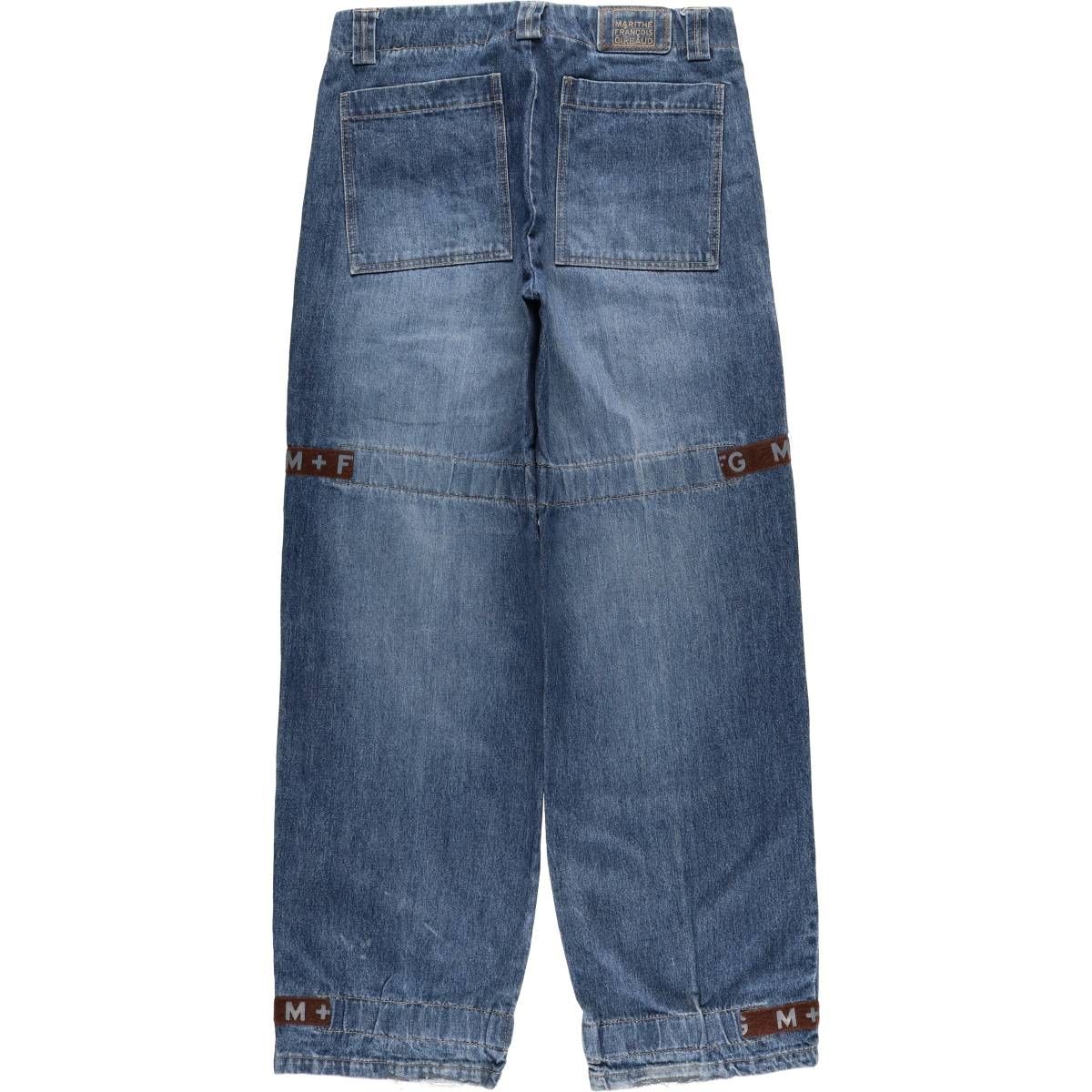 古着 マリテフランソワジルボー MARITHE GIRBAUD テープ付き ストレートデニムパンツ メンズw 35相当 evb 031737