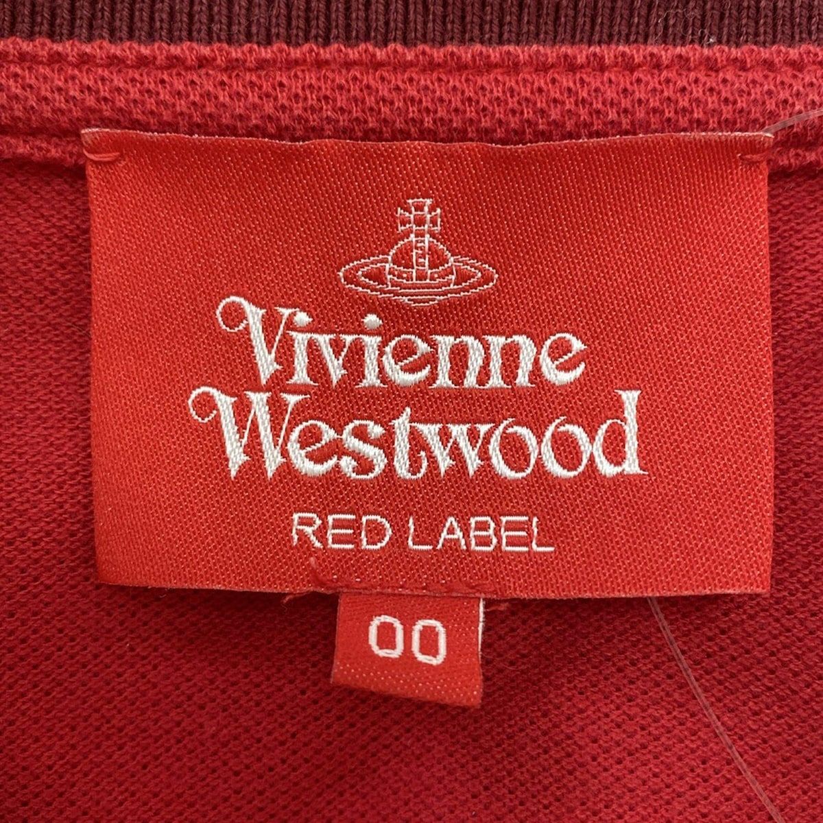  ヴィヴィアンウエストウッドレッドレーベル ワンピース サイズ00 XS レディース レッド Vネック 半袖 ひざ丈 ラブ その他 ワンピース