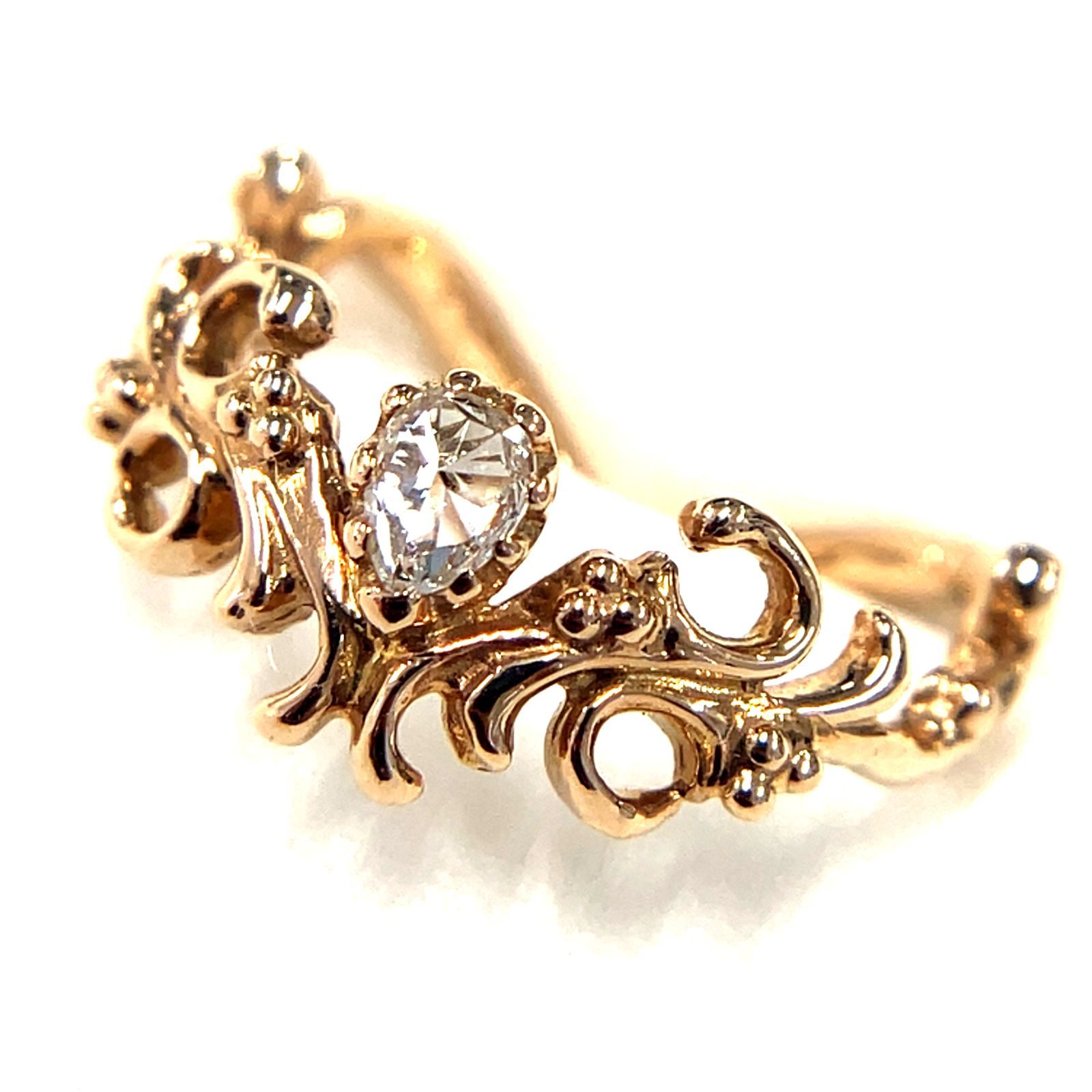 ダイヤモンド ピングゴールド リング K 18 PG