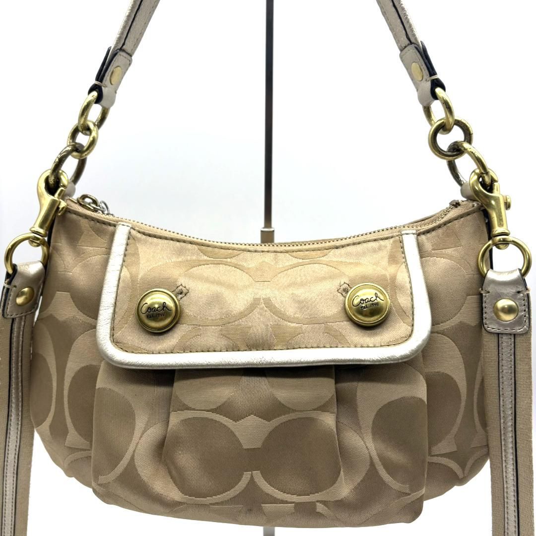 COACH Gold Signature Shoulder Bag Y2K COACH - 【美品】コーチ 2way 