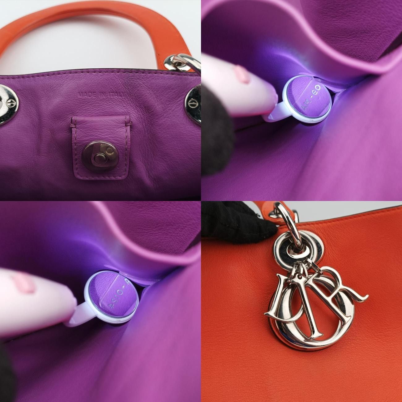  クリスチャンディオールChristian Diorディオリッシモ オレンジ レザー 09-MA-0124 メッセンジャーバッグ ショルダーバッグ