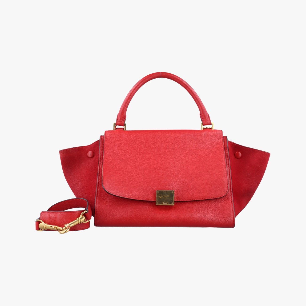 セリーヌCelineトラペーズ レッド レザー×スエード S-VP-1113 S-MM-1123