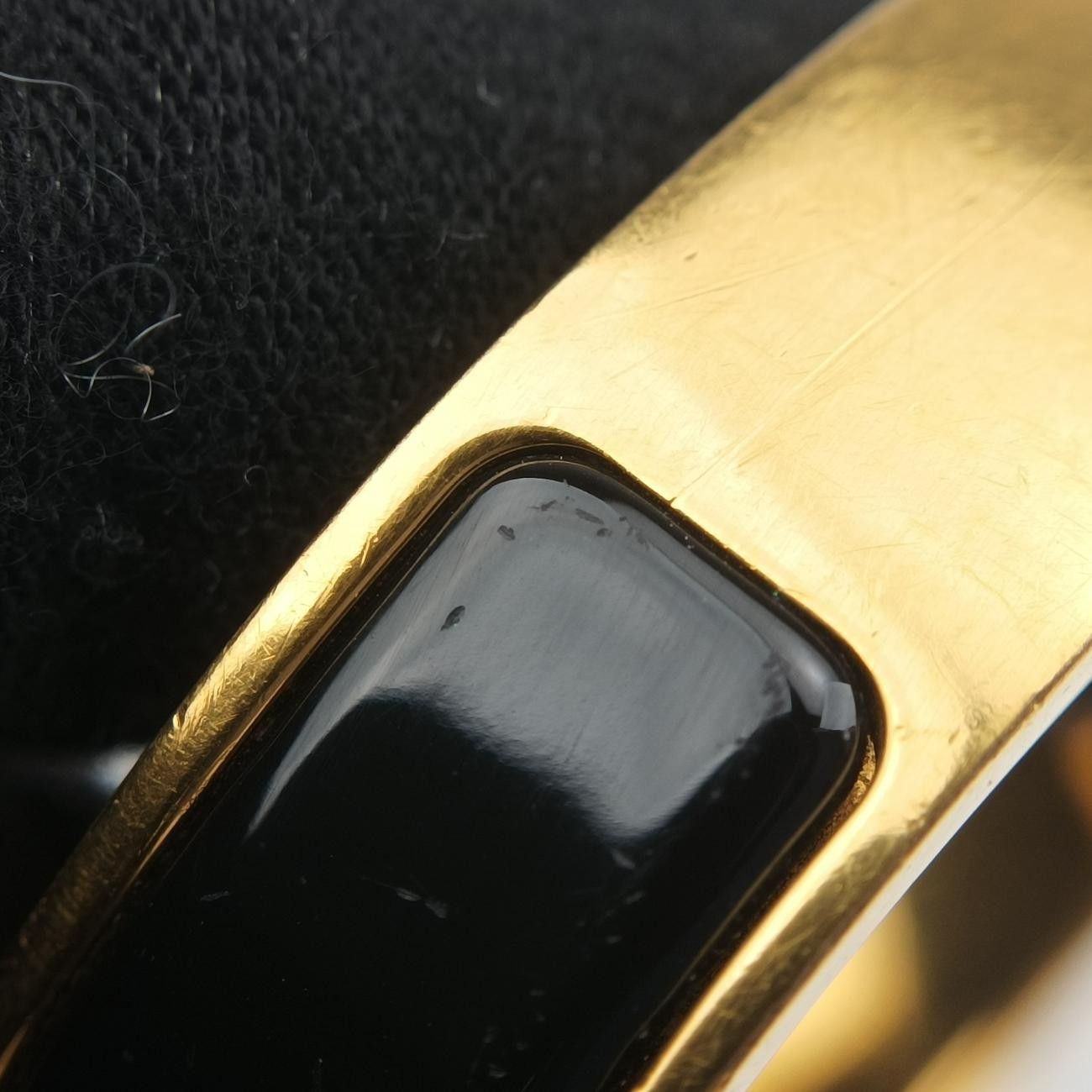  エルメスHermesクリッククラック ブラック×ゴールド GP N バングル リストバンド アクセサリー