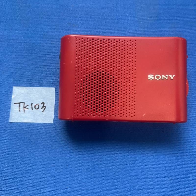 ◇TK103原 SONY ハンディーポータブルラジオ レッド ICF-51 本体 FM AM