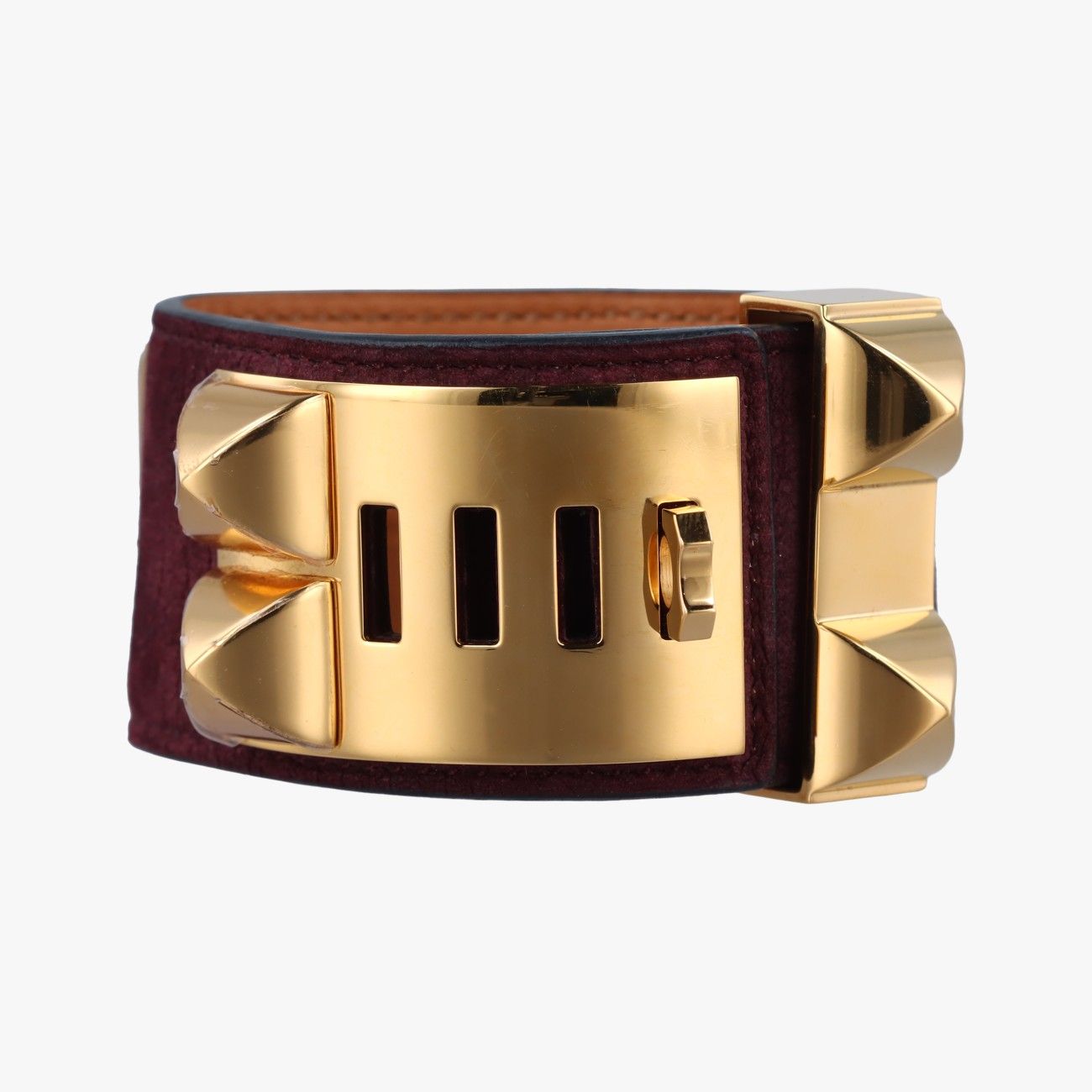 エルメスHermesコリエ ド シアンパープル ブラウン×ゴールドレザー × GPS P R