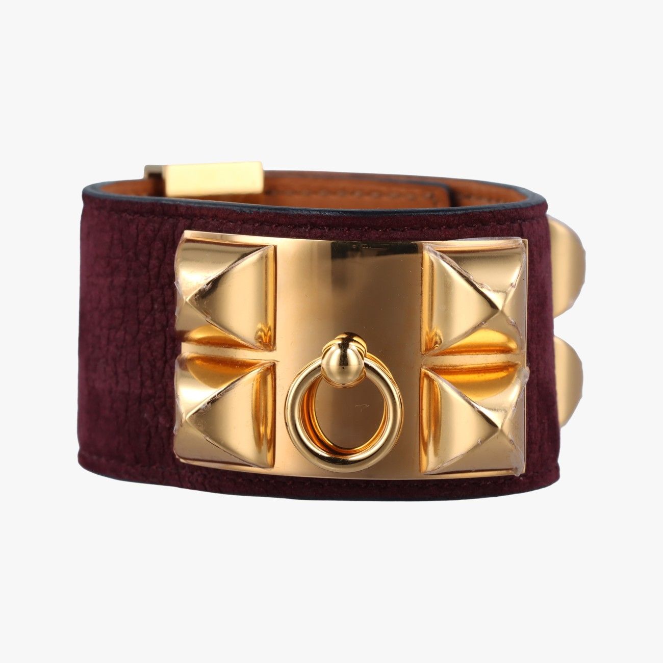 エルメスHermesコリエ ド シアンパープル ブラウン×ゴールドレザー × GPS P R