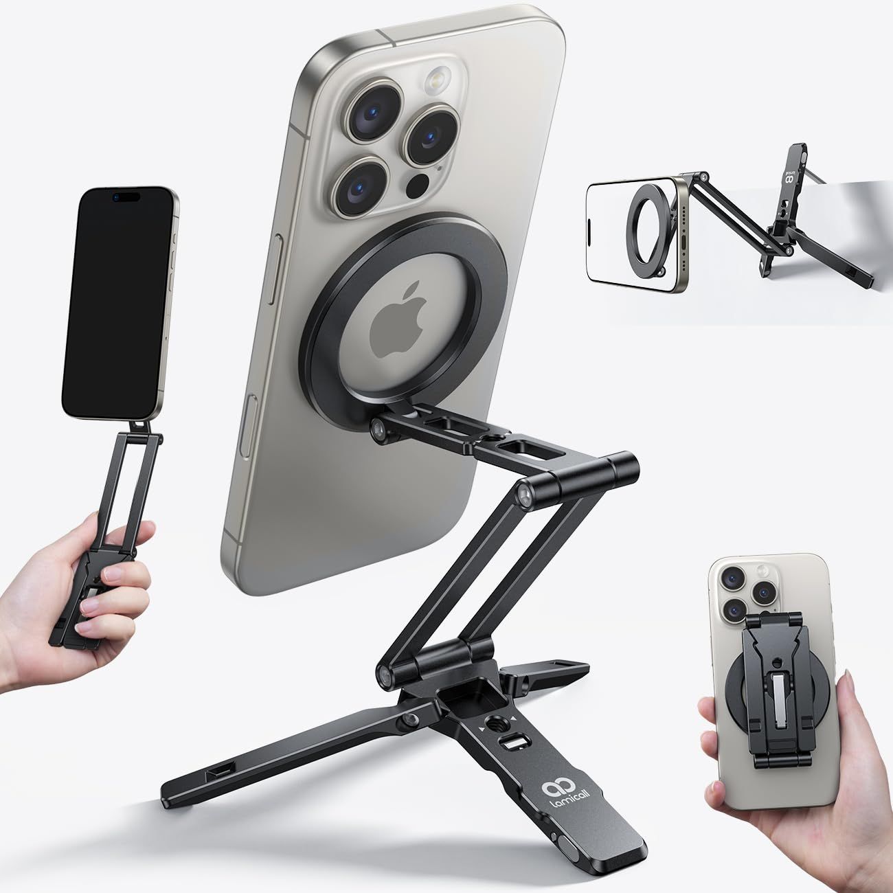新品 【フック付き】 Magsafe対応 スマホ 三脚 スタンド 卓上 Lamicall