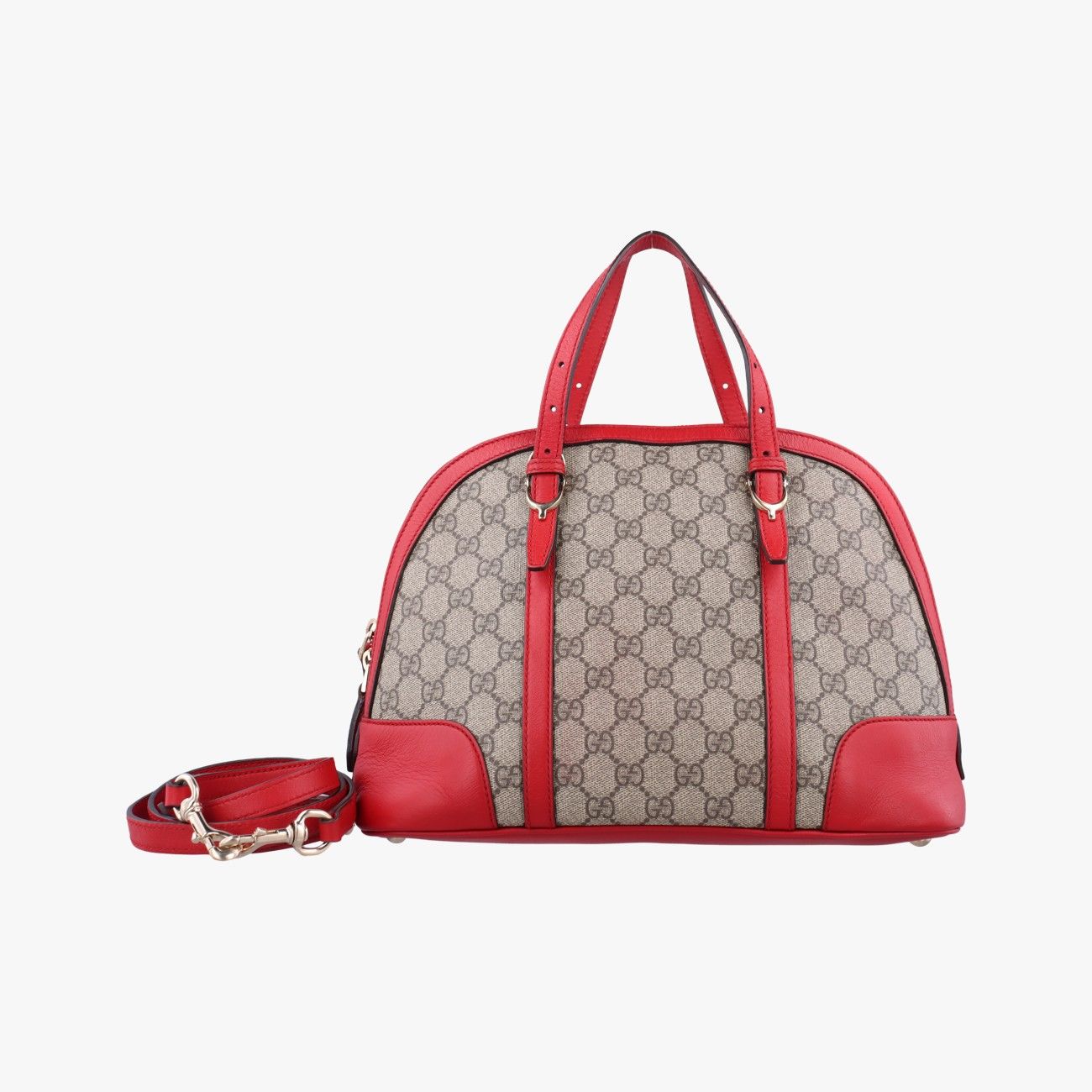 グッチGucciマイクログッチシマ ベージュ×レッド PVCコーティングキャンバス 309617 C018204574