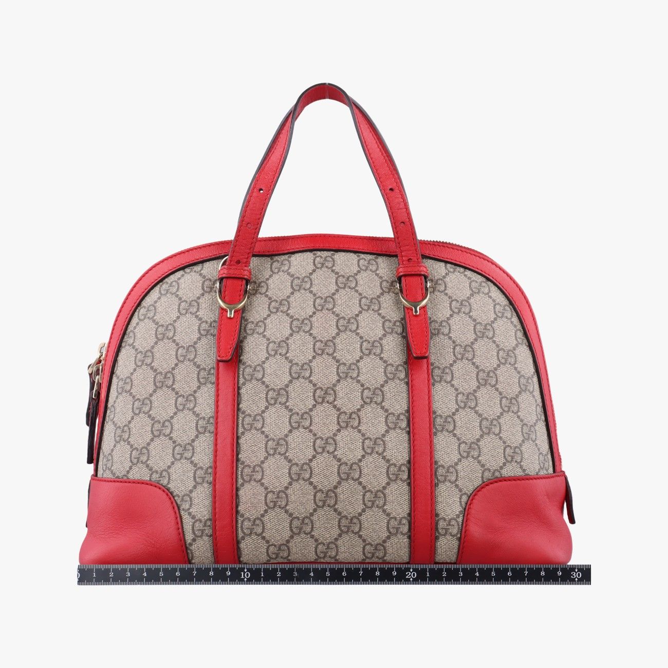 グッチGucciマイクログッチシマ ベージュ×レッド PVCコーティングキャンバス 309617 C018204574
