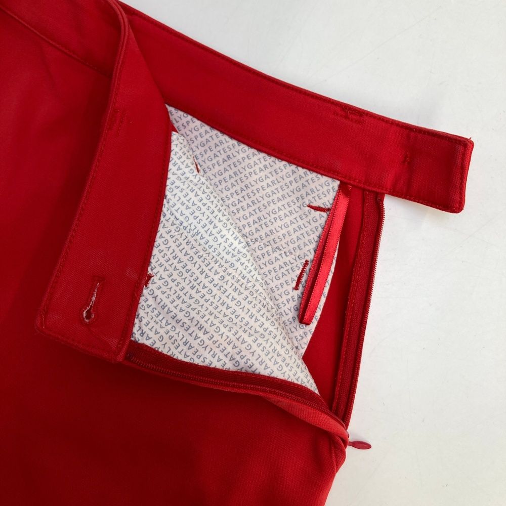 サイズ：0 PEARLY GATES パーリーゲイツ プリーツスカート レッド系