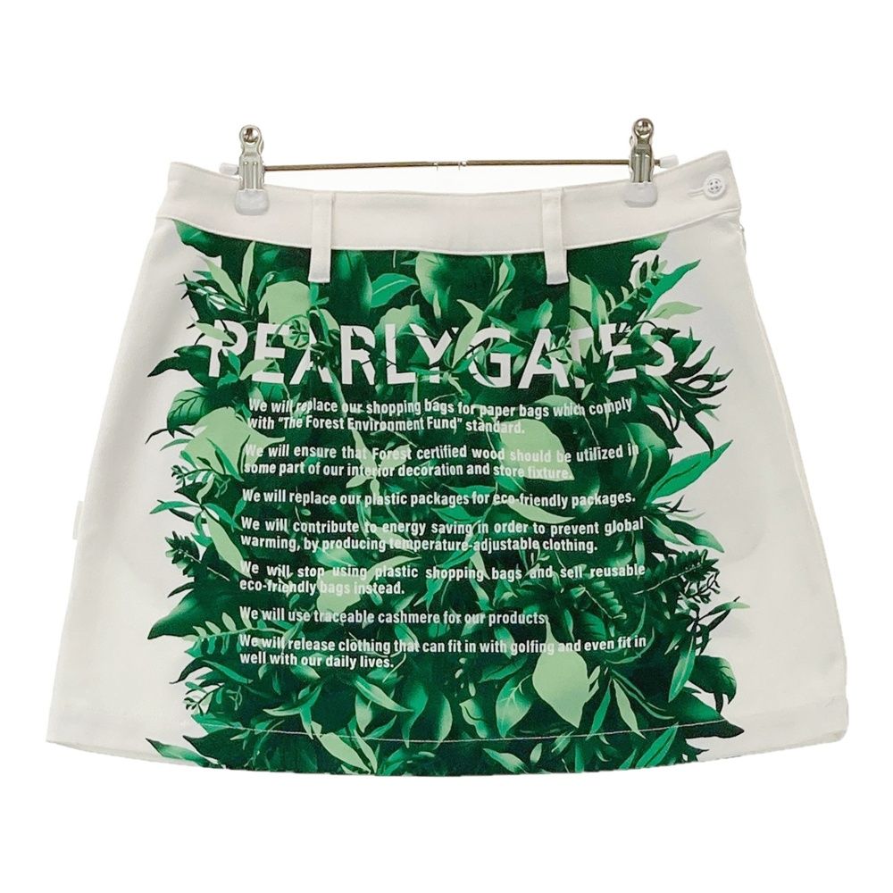 サイズ 1 PEARLY GATES パーリーゲイツ スカート 総柄 ホワイト系 ゴルフウェア レディース ストスト