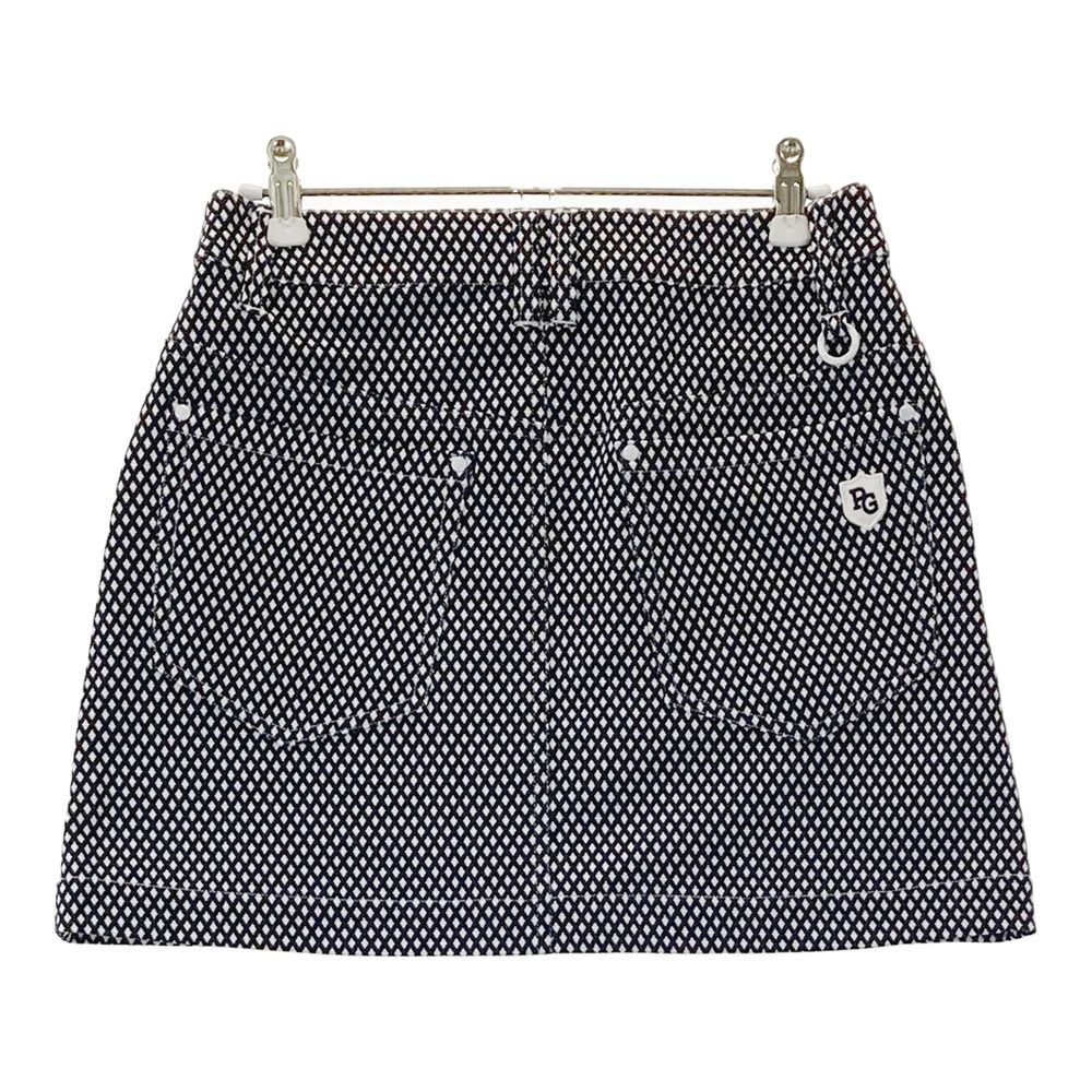 サイズ 0 PEARLY GATES パーリーゲイツ スカート 総柄 ネイビー系 ゴルフウェア レディース ストスト