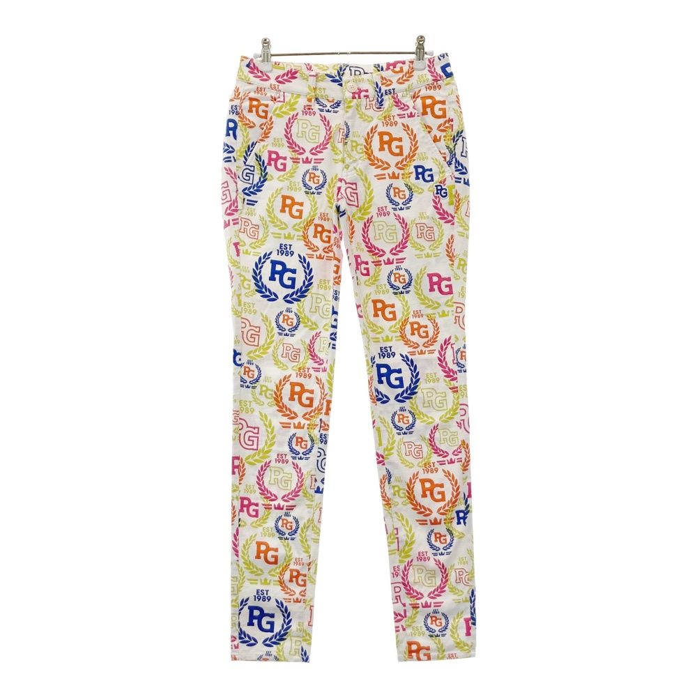 サイズ 0 PEARLY GATES パーリーゲイツ ストレッチパンツ 総柄 ホワイト系 240101554497 ゴルフウェア レディース ストスト