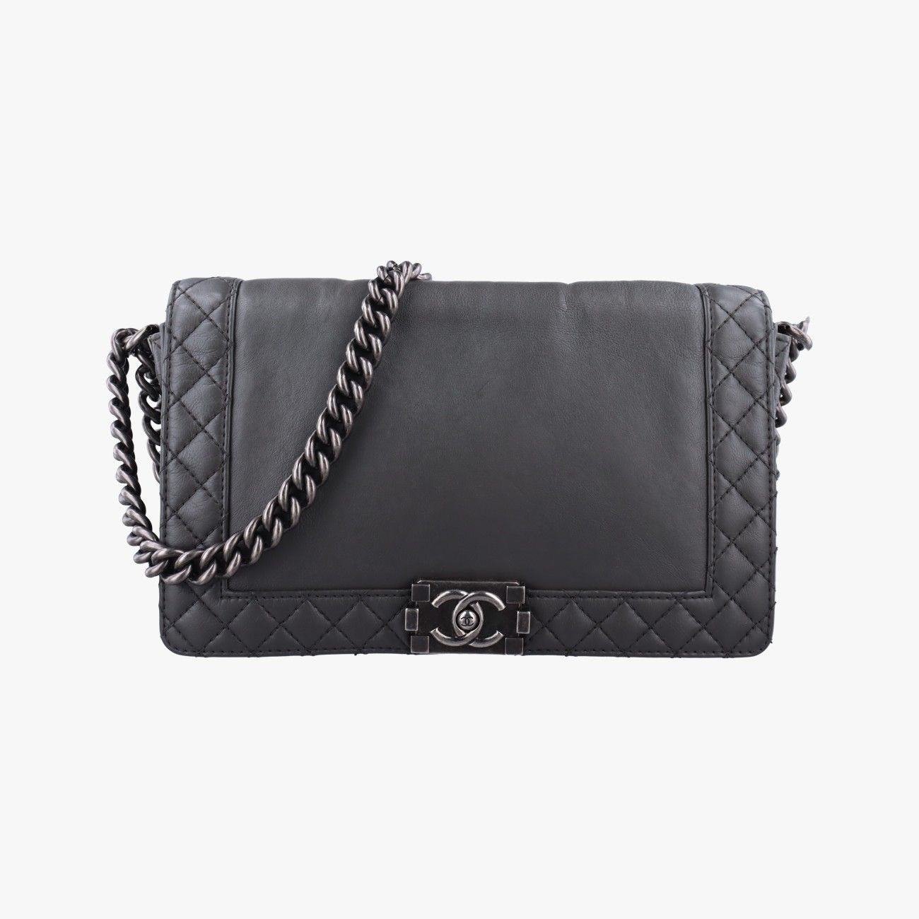 シャネルChanelボーイシャネル グレー レザー A67948 18935729