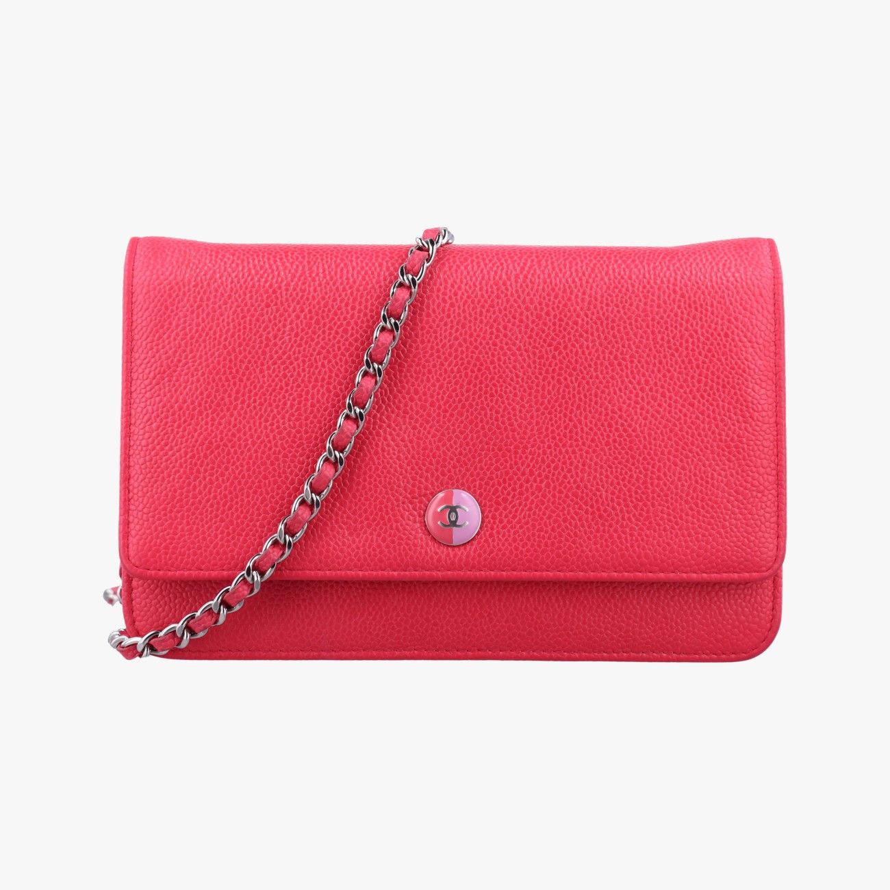 シャネルChanelキャビア ウォレット チェーン ピンク キャビアスキン A68872 17900738