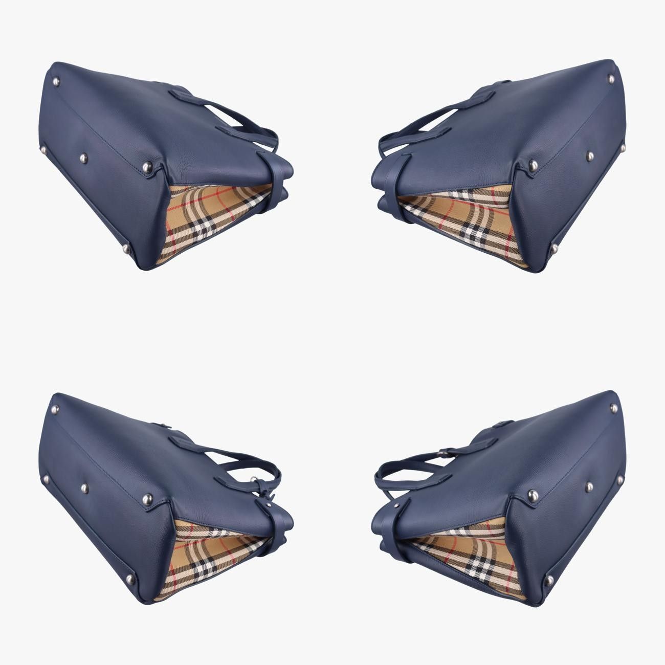  バーバリーBurberryバナーネイビーレザー × キャンバス メッセンジャーバッグ ショルダーバッグ