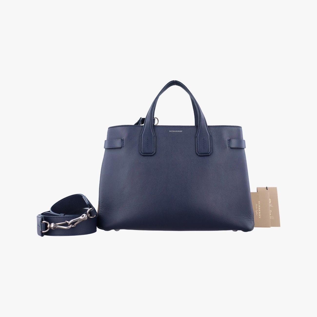 バーバリーBurberryバナーネイビーレザー × キャンバス ITCORD117CAL