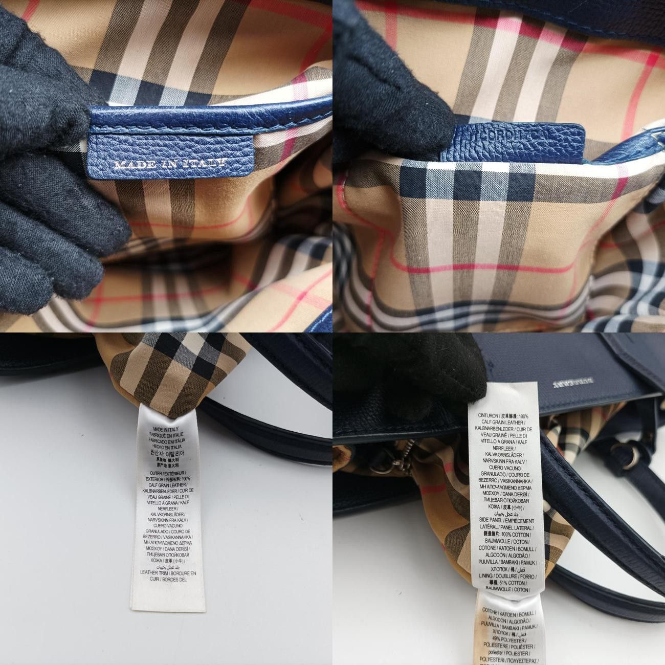 バーバリーBurberryバナーネイビーレザー ×